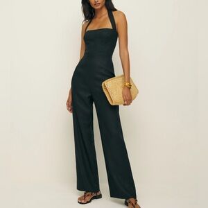 Reformation Black Halter Jumpsuit